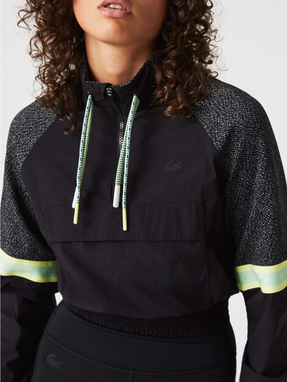 Lacoste Women’s SPORT Loose Fit Cropped Colorblock Sweatshirt NWOT Size 34